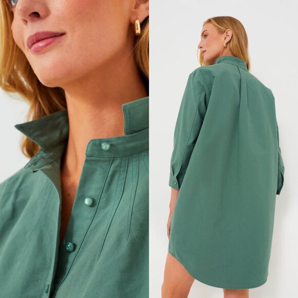 Pomander Place | NEW Green Polly Collared Preppy Shirt Dress Size XXL - Picture 2 of 13